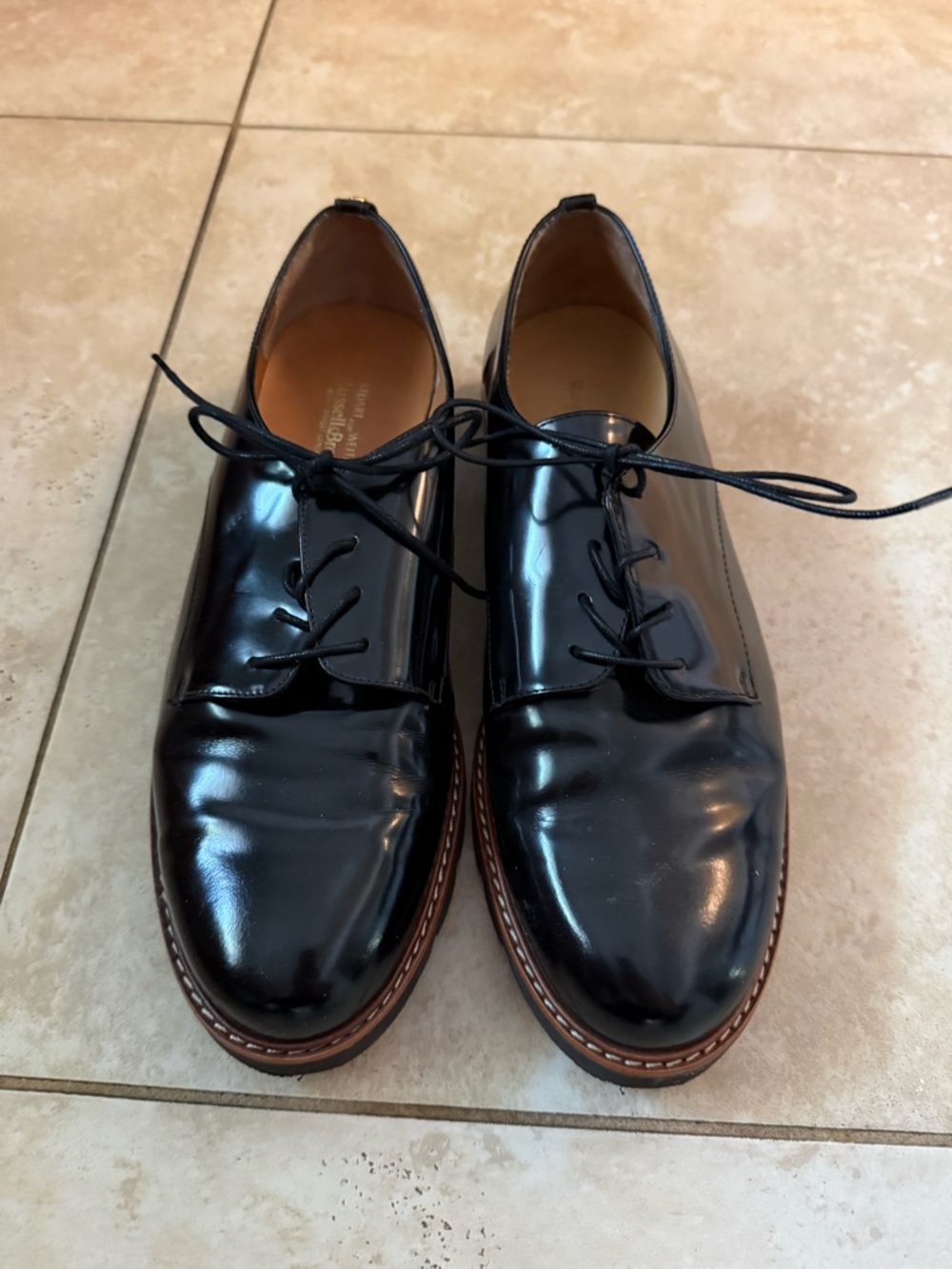 Stuart Weitzman patent leather Oxford Loafer